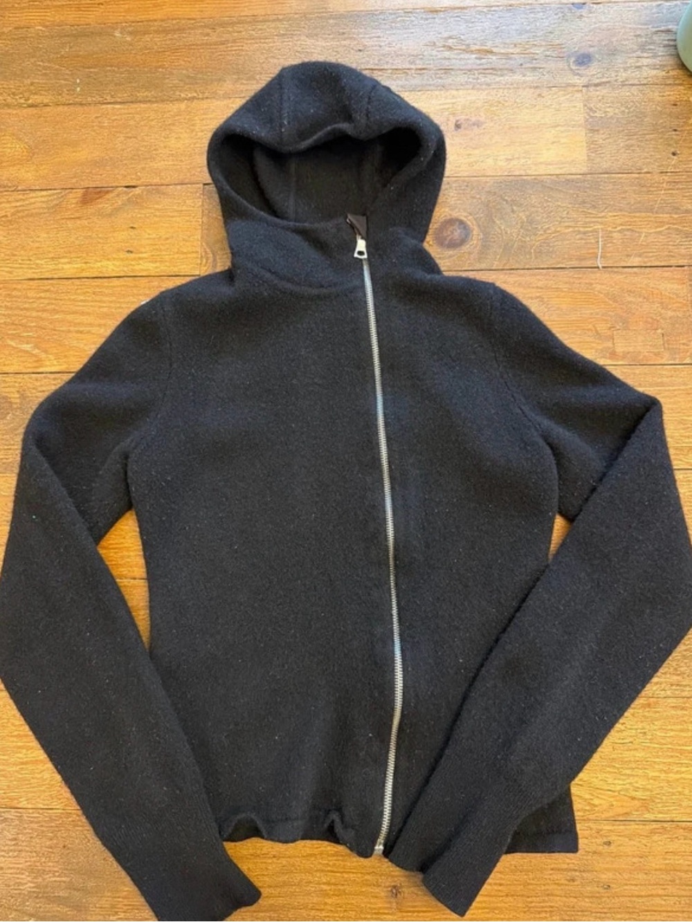 Black asymmetrical Nike Hooded Zip-Up Womens  Sweater CASHMERE & Wool